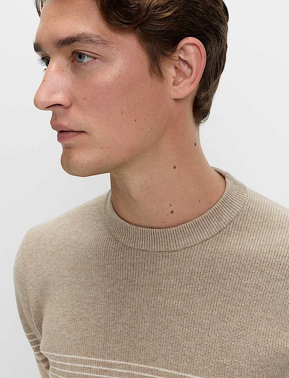 Cotton Blend Ribbed Striped Jumper