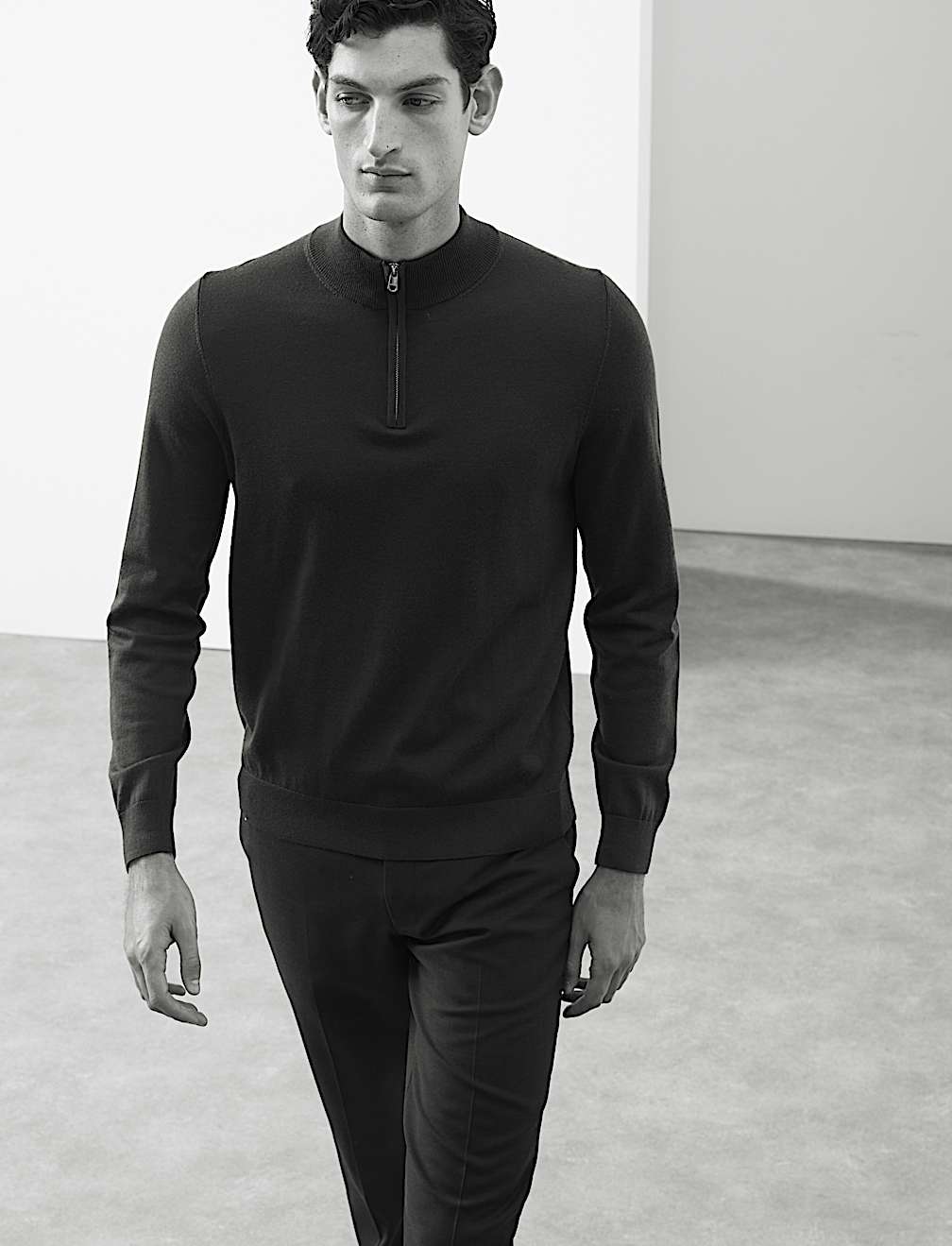Pure Extra Fine Merino Wool Half Zip Jumper
