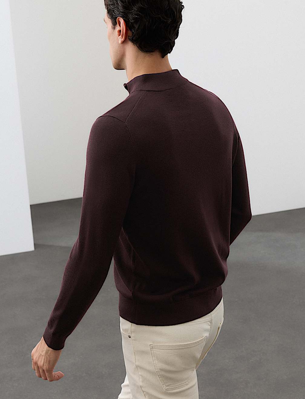 Pure Extra Fine Merino Wool Half Zip Jumper