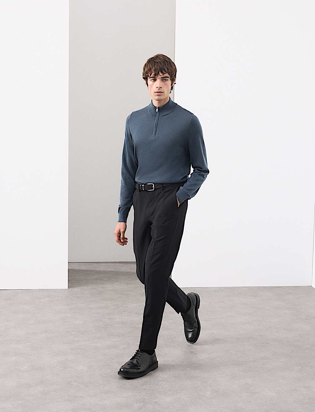 Pure Extra Fine Merino Wool Half Zip Jumper