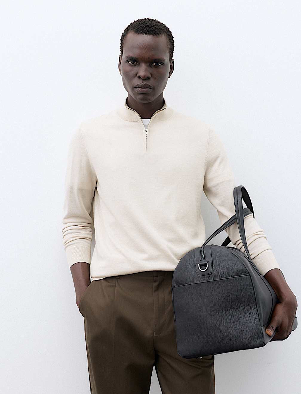 Pure Extra Fine Merino Wool Half Zip Jumper