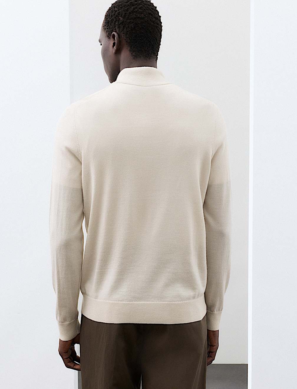 Pure Extra Fine Merino Wool Half Zip Jumper