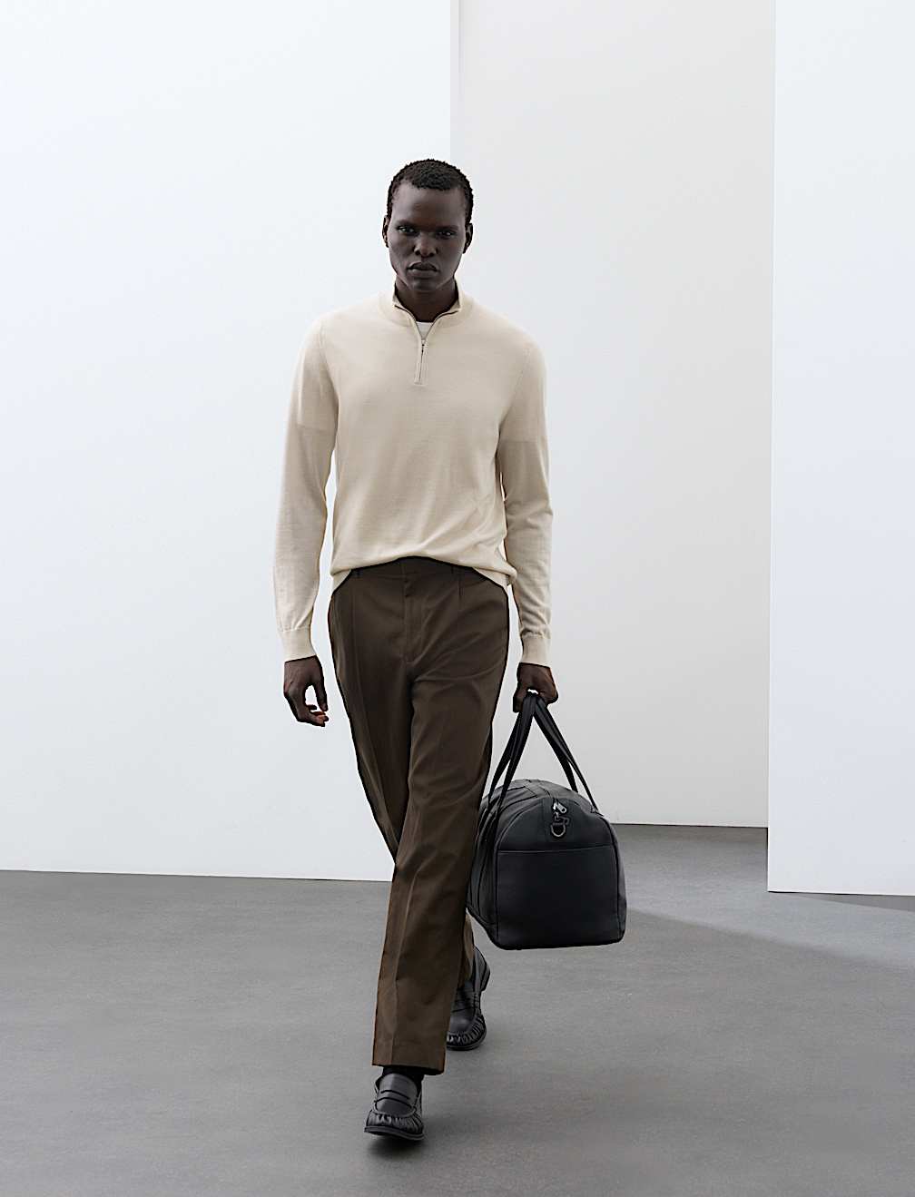 Pure Extra Fine Merino Wool Half Zip Jumper