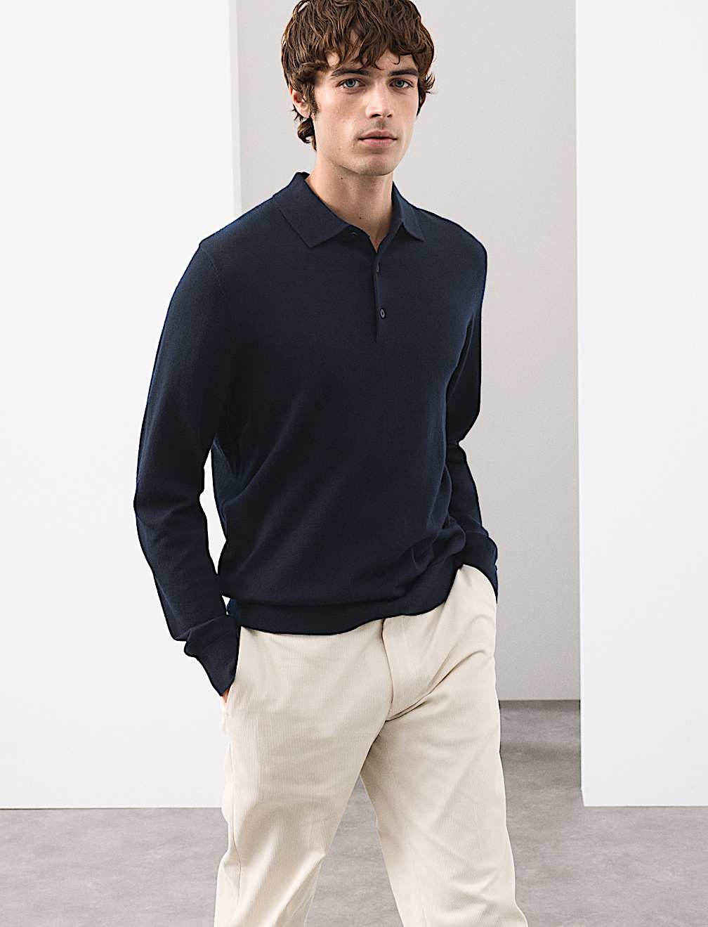 Pure Extra Fine Merino Wool Polo Shirt