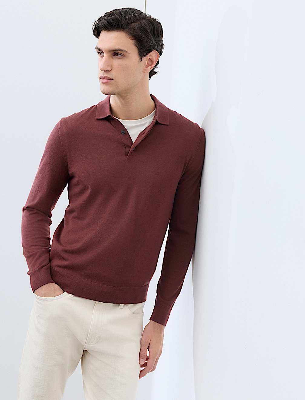 Pure Extra Fine Merino Wool Polo Shirt