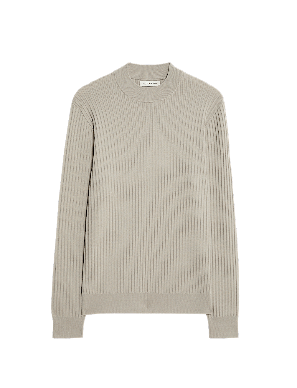 Merino Blend Rib Mock Neck Jumper