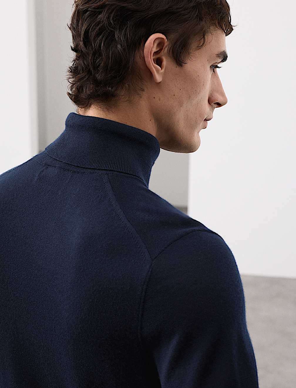 Pure Extra Fine Merino Wool Roll Neck Jumper