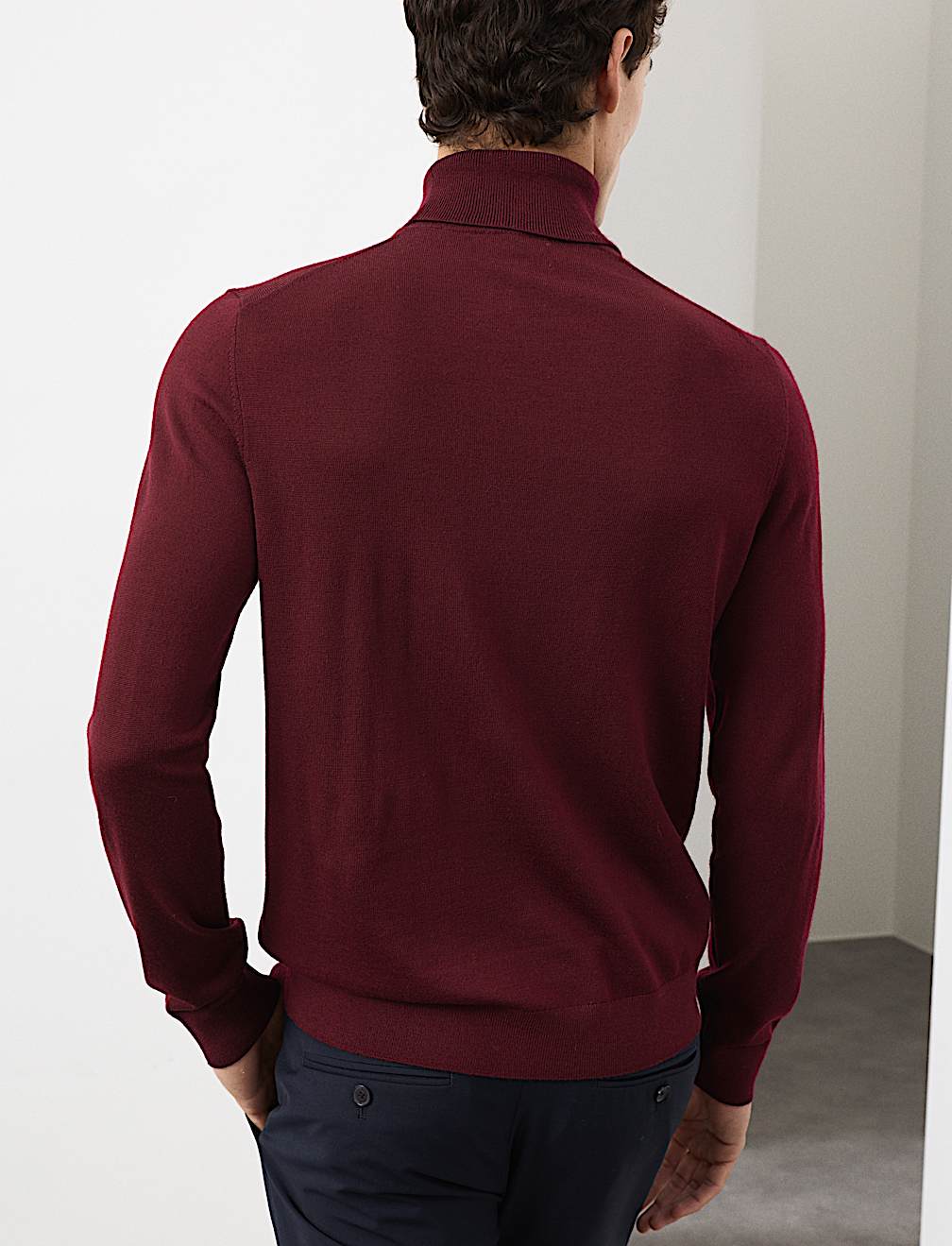Pure Extra Fine Merino Wool Roll Neck Jumper