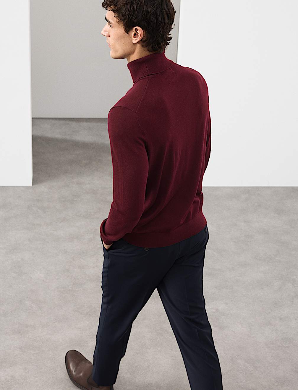 Pure Extra Fine Merino Wool Roll Neck Jumper