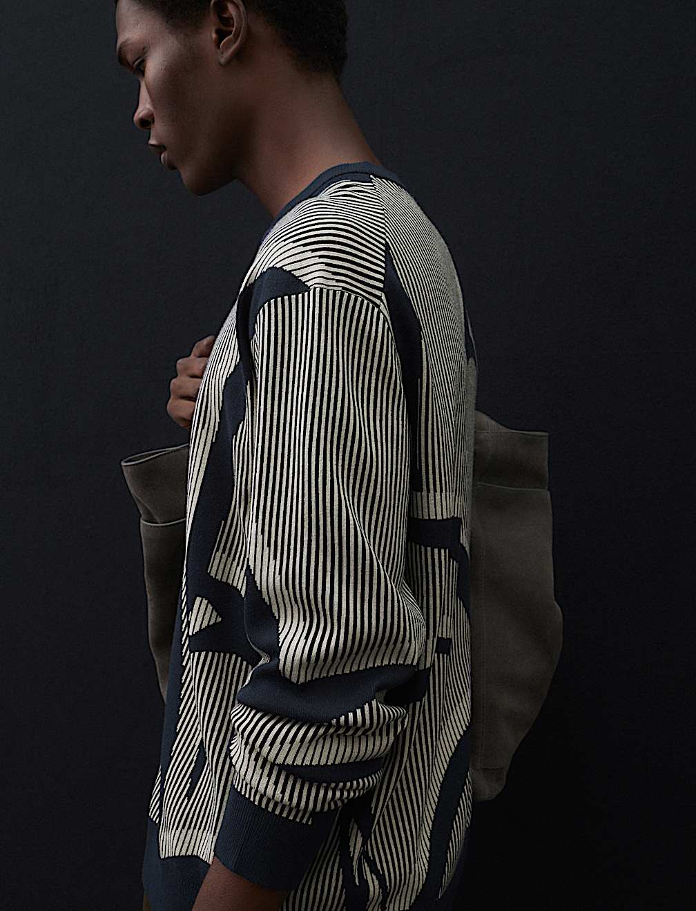 Oversized Fit Abstract Floral Crew Neck Jumper