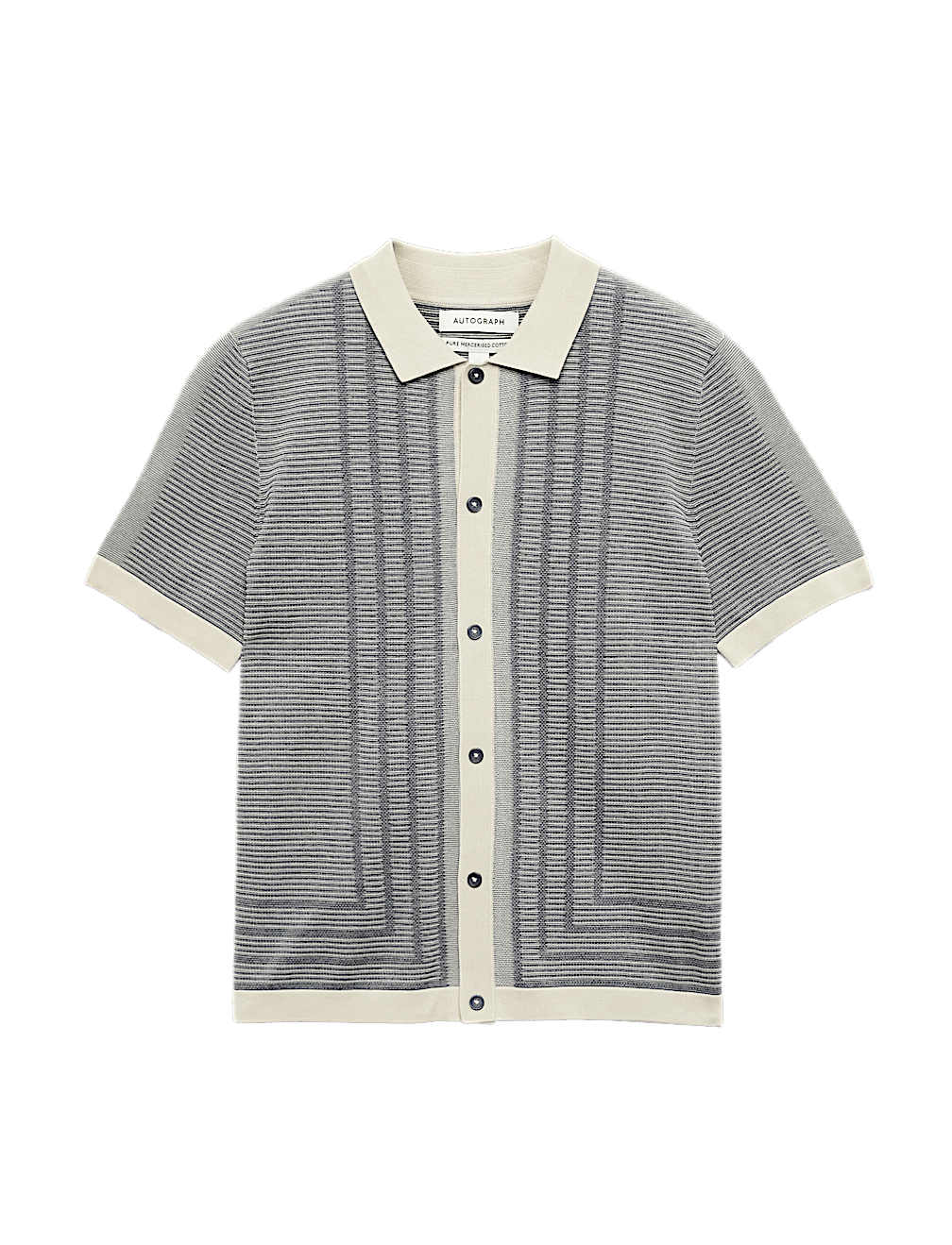 Pure Cotton Button Through Knitted Polo Shirt