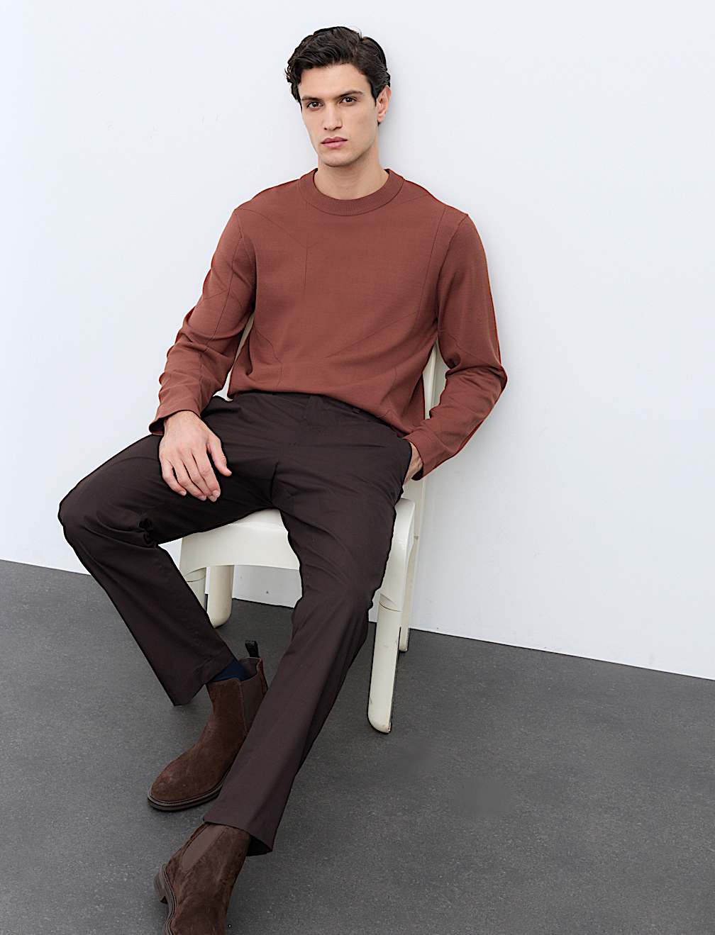 Oversized Crew Neck Knitted Jumper