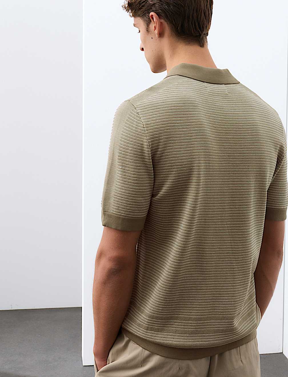 Regular Fit Pure Cotton Knitted Polo Shirt