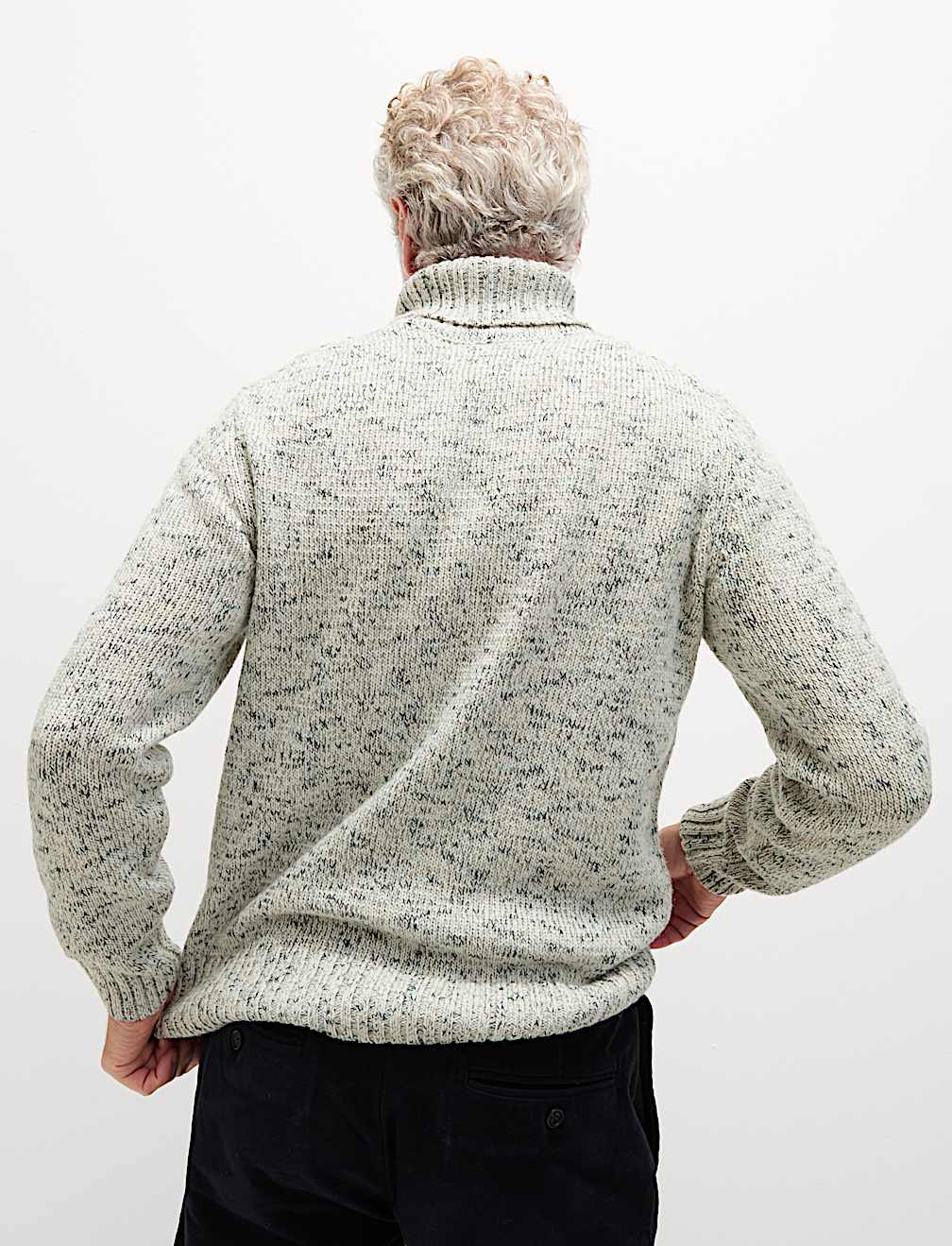 Textured Roll Neck Jumper with Wool