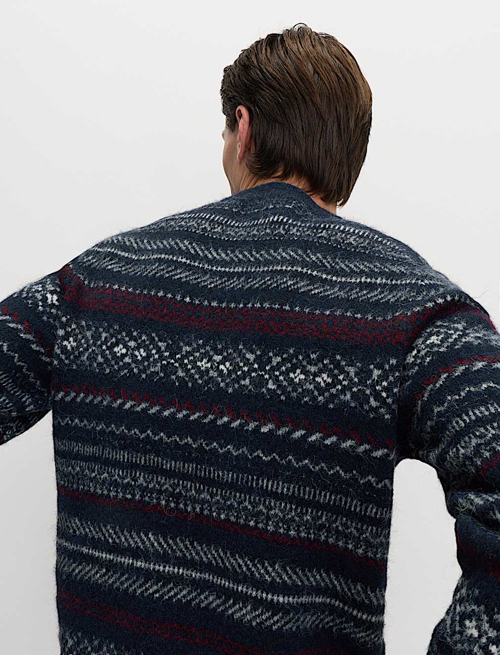 Fair Isle Crew Neck Jumper with Wool