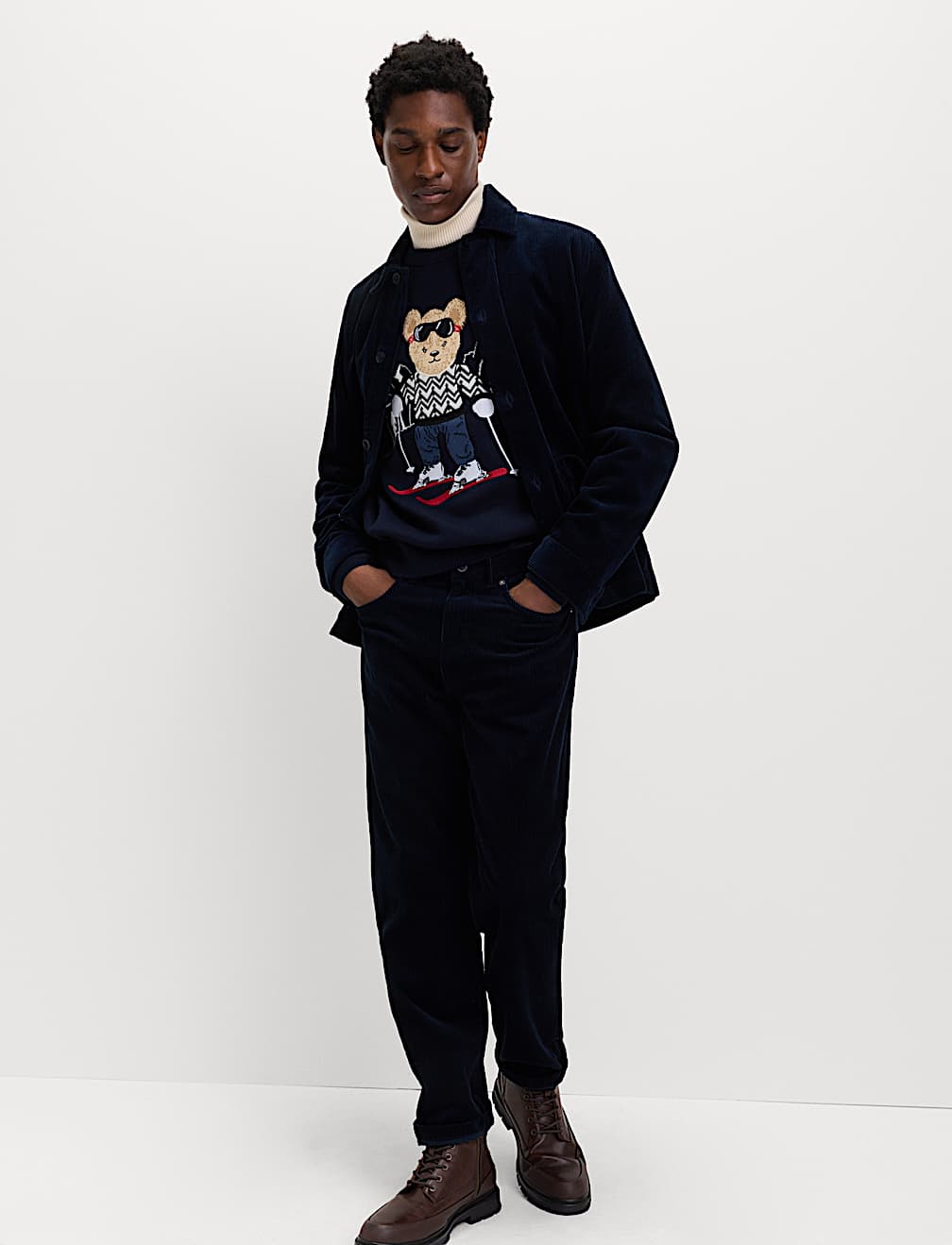 Pure Cotton Spencer Bear Ski Jumper