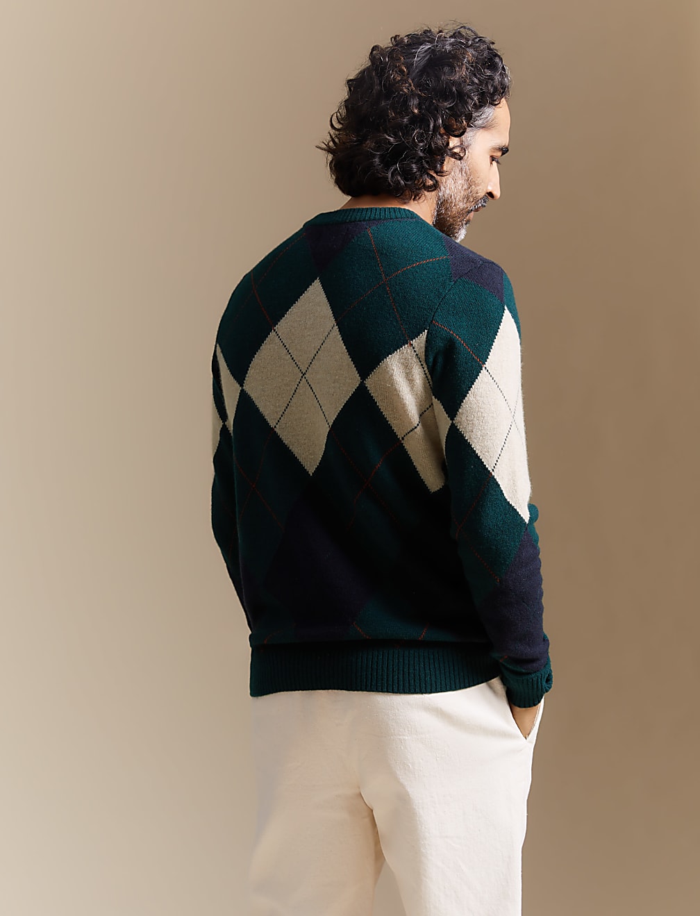 Thorner Merino Wool with Cashmere Argyle Jumper