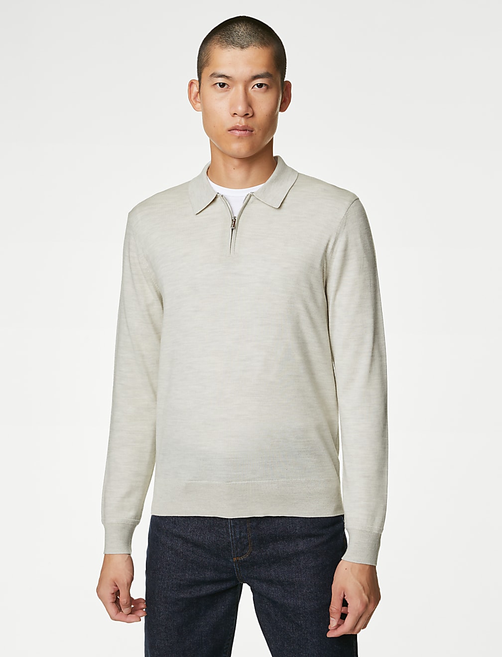 Pure Extra Fine Merino Wool Knitted Polo