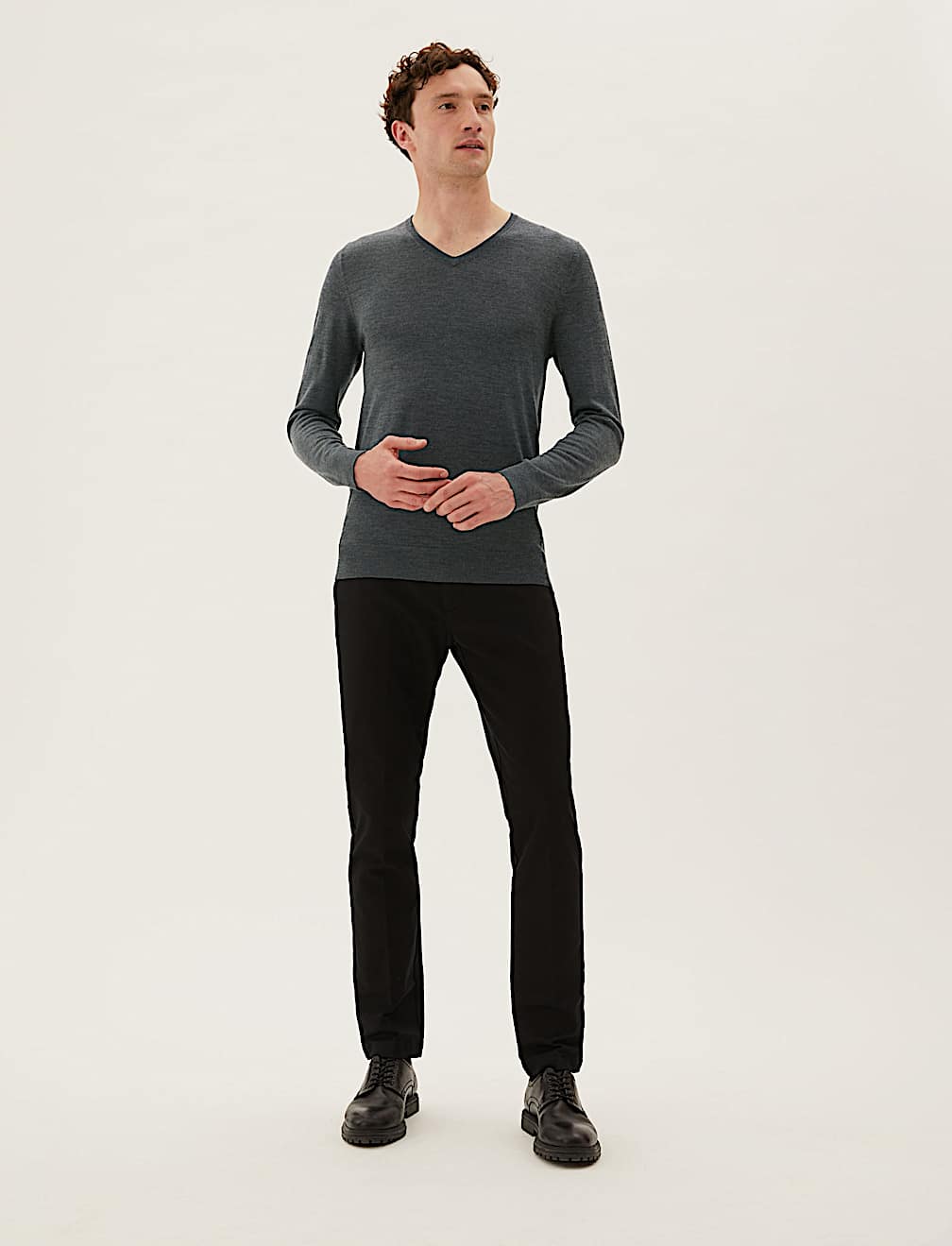 Pure Extra Fine Merino V-Neck Jumper