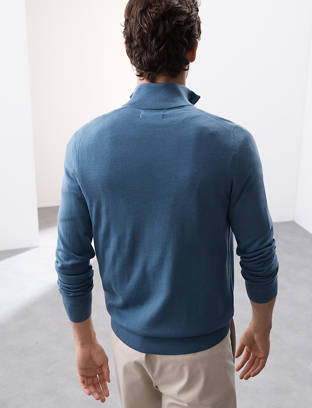 Pure Extra Fine Merino Wool Half Zip Jumper