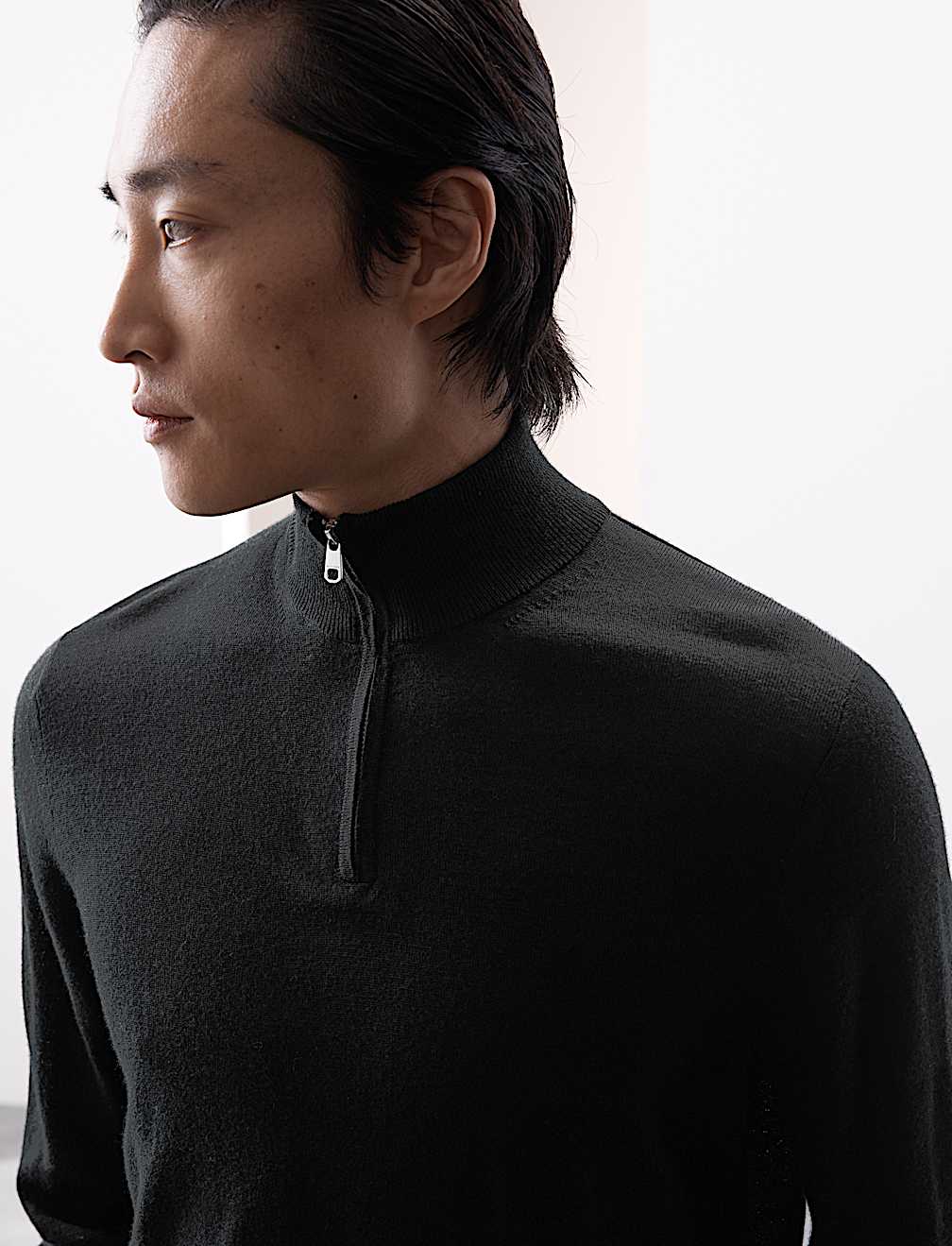 Pure Extra Fine Merino Wool Half Zip Jumper