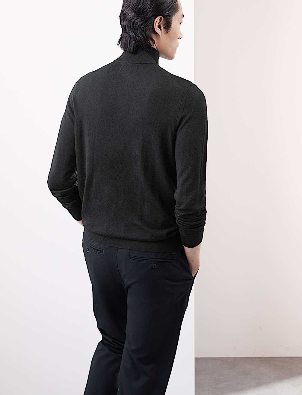 Pure Extra Fine Merino Wool Half Zip Jumper