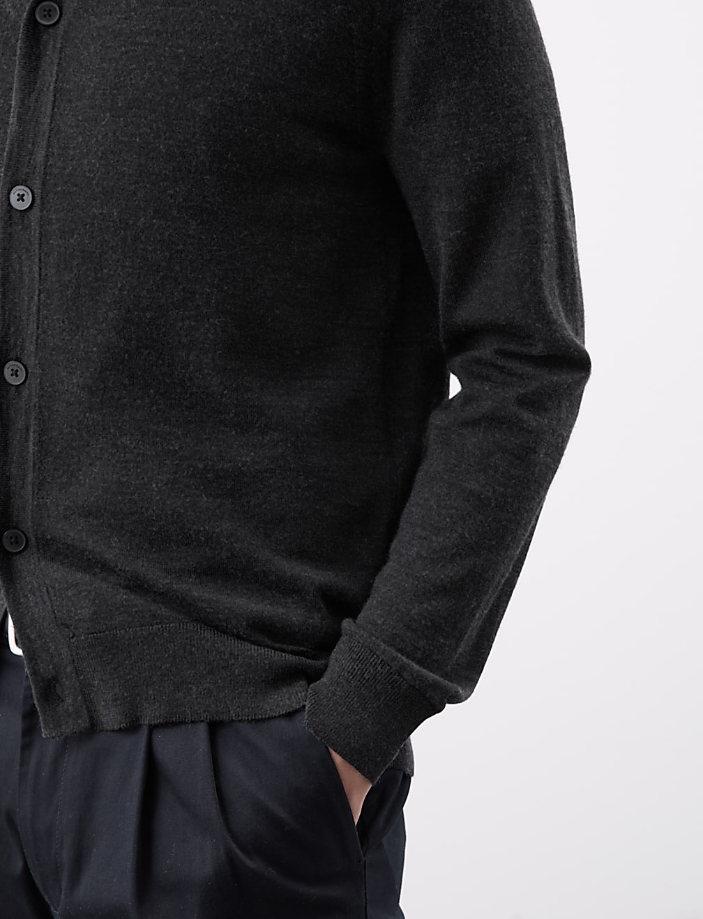 Pure Extra Fine Merino Wool V-Neck Cardigan