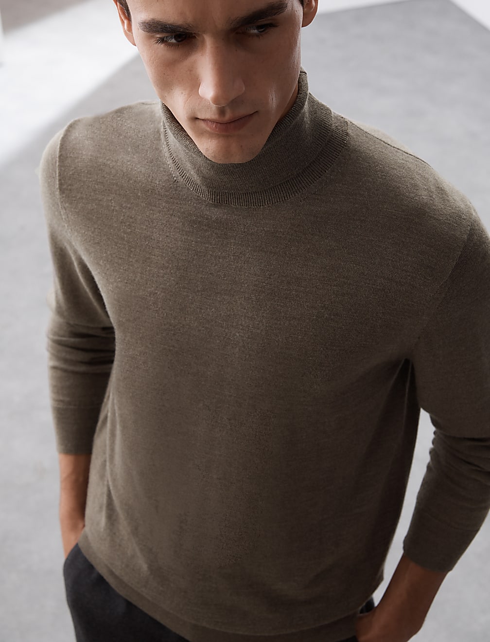 Pure Extra Fine Merino Wool Roll Neck Jumper