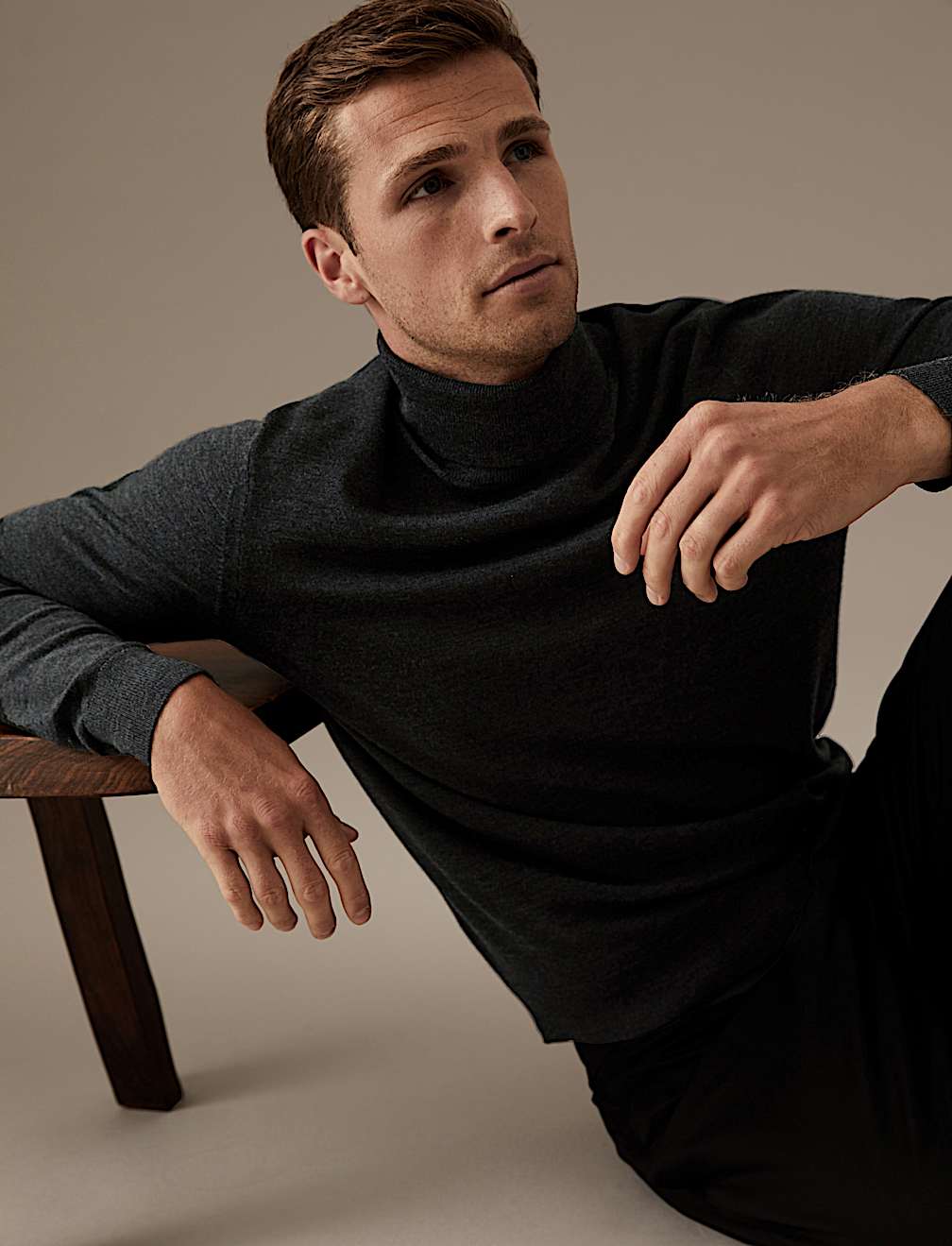 Pure Extra Fine Merino Wool Roll Neck Jumper