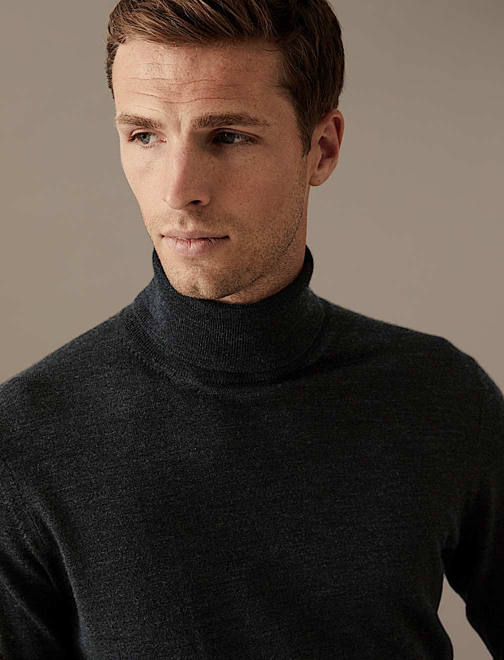 Pure Extra Fine Merino Wool Roll Neck Jumper