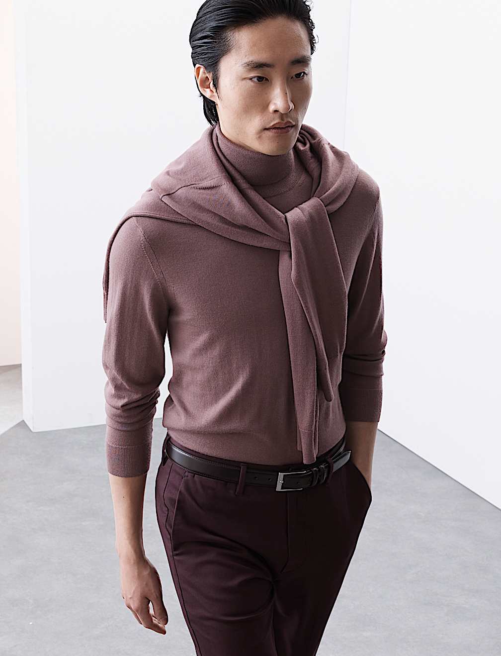 Pure Extra Fine Merino Wool Roll Neck Jumper