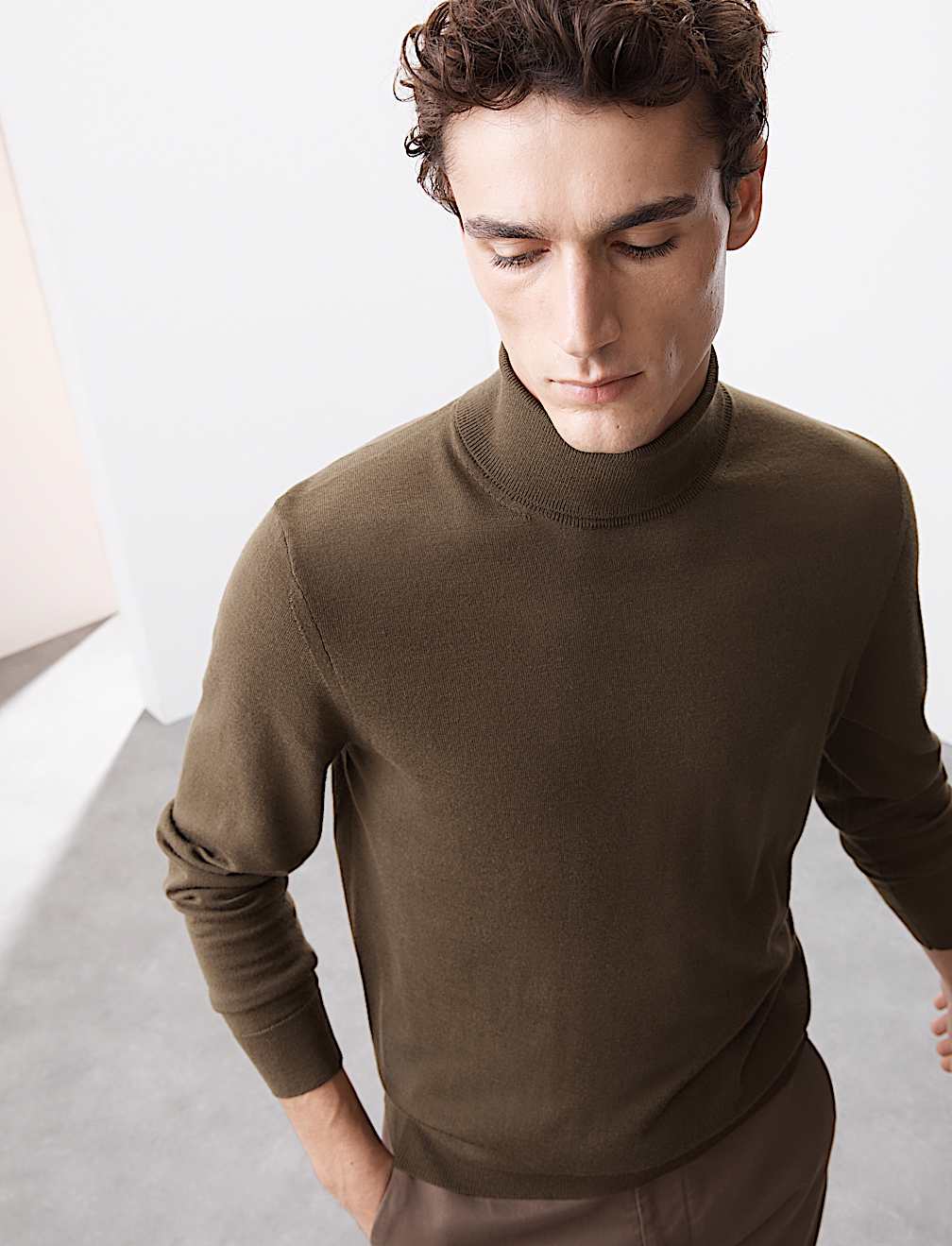 Pure Extra Fine Merino Wool Roll Neck Jumper