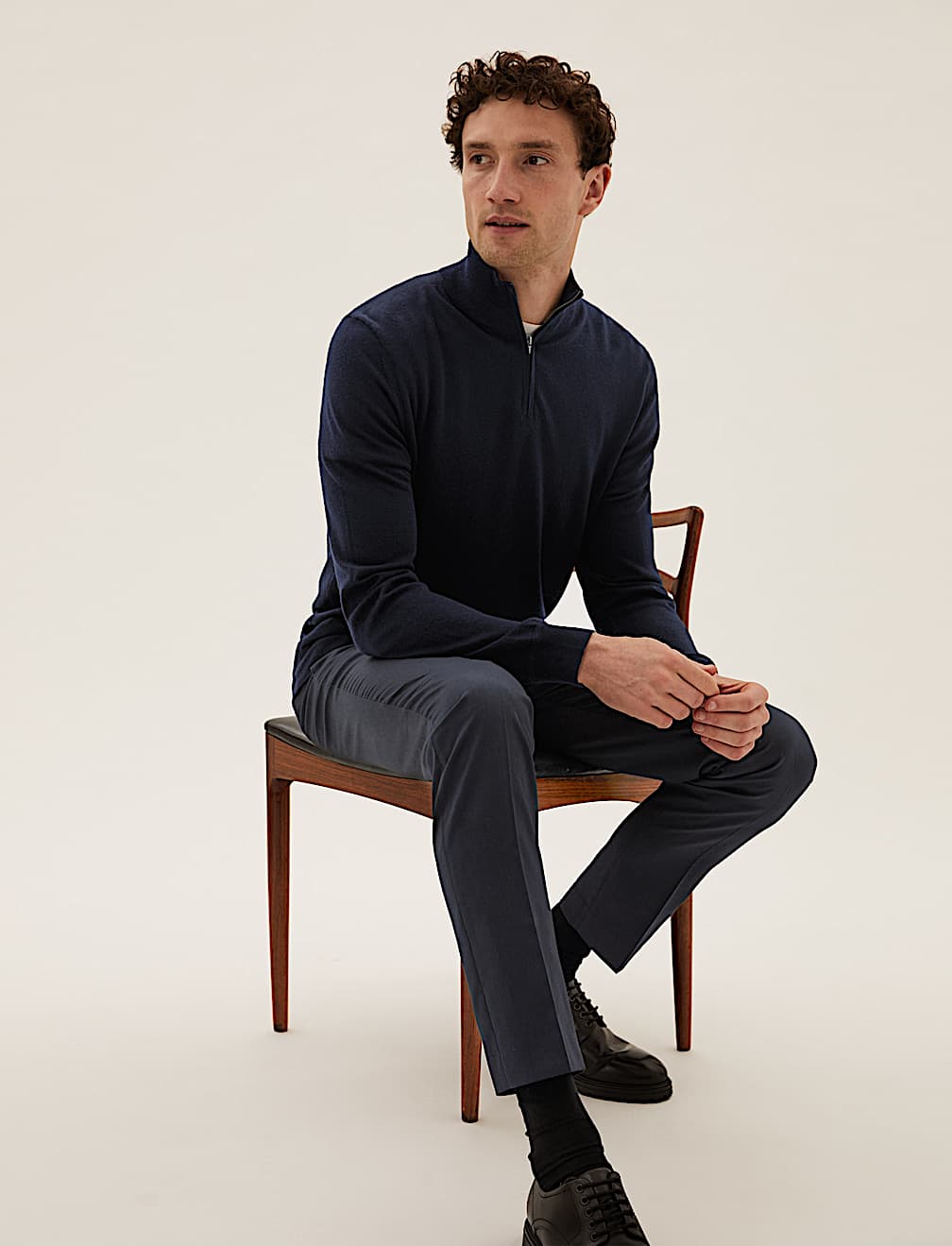 Pure Extra Fine Merino Half Zip Jumper