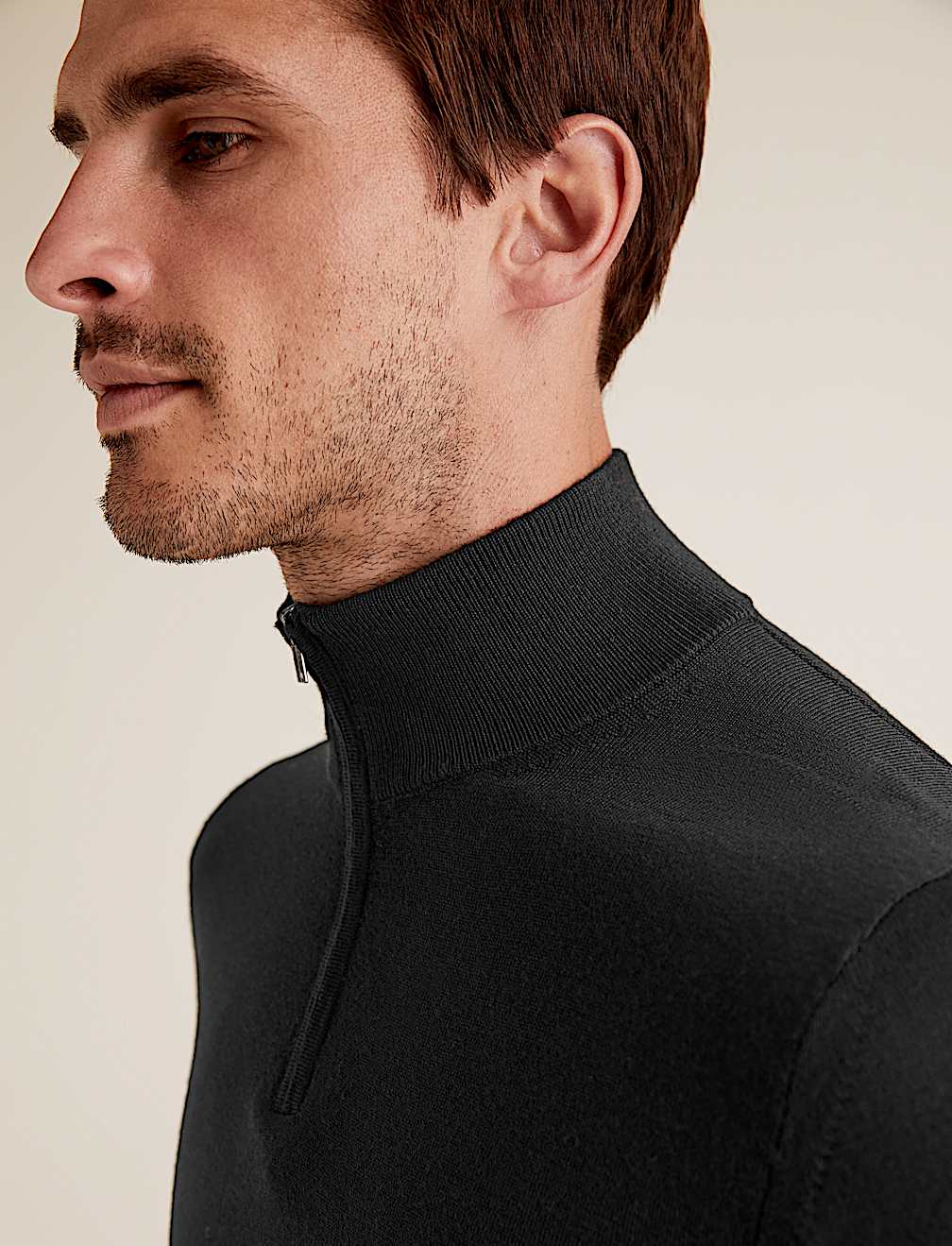 Pure Extra Fine Merino Half Zip Jumper