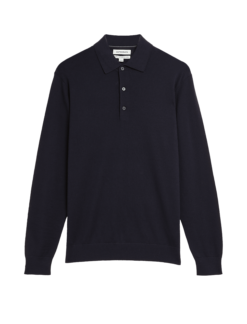 Pure Extra Fine Merino Wool Knitted Polo Shirt
