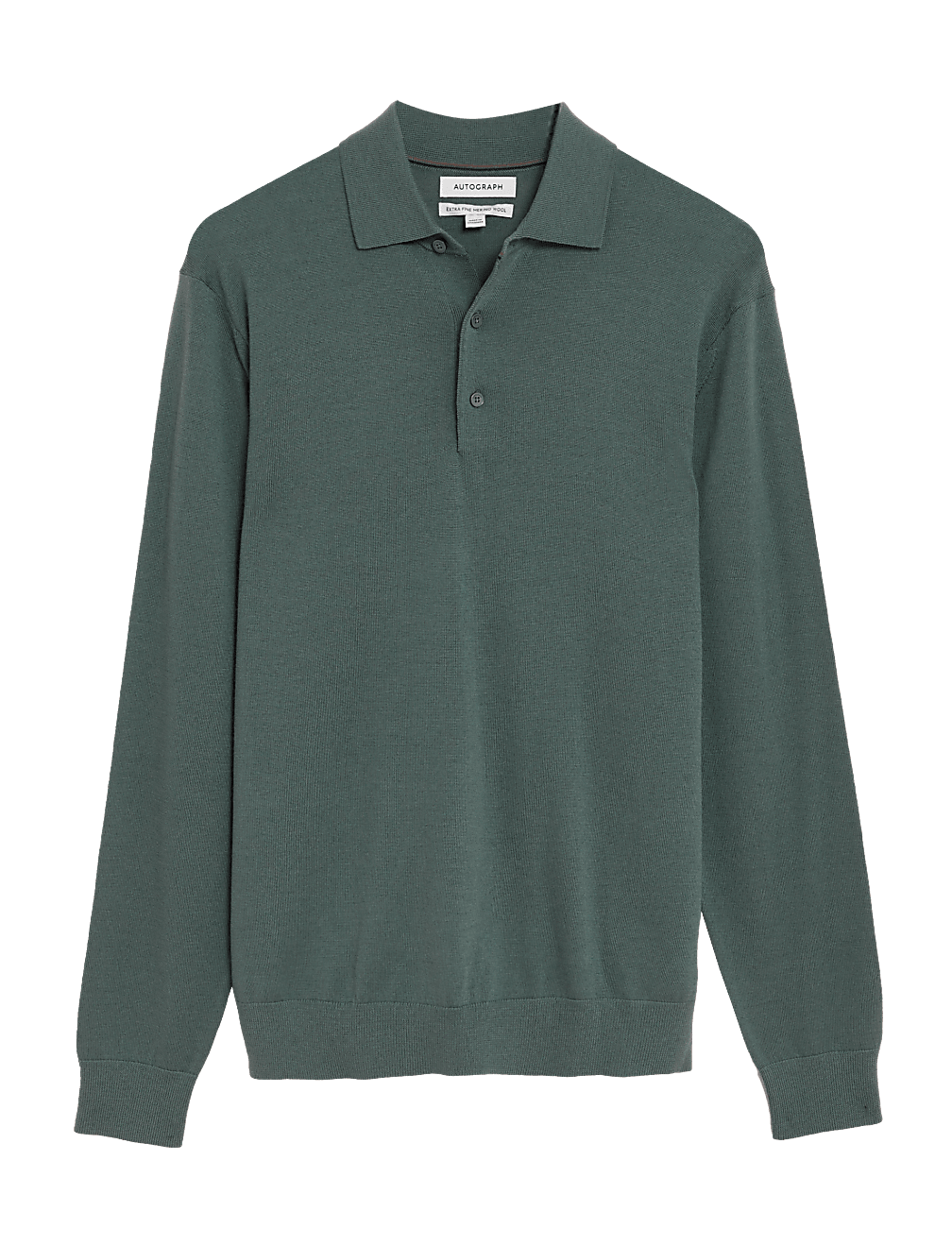 Pure Extra Fine Merino Wool Knitted Polo Shirt