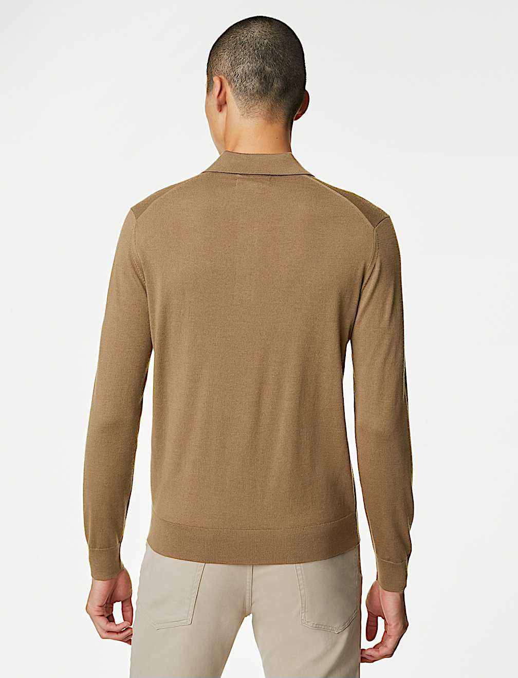 Pure Extra Fine Merino Wool Knitted Polo Shirt