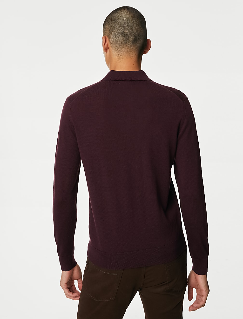 Pure Extra Fine Merino Wool Knitted Polo Shirt