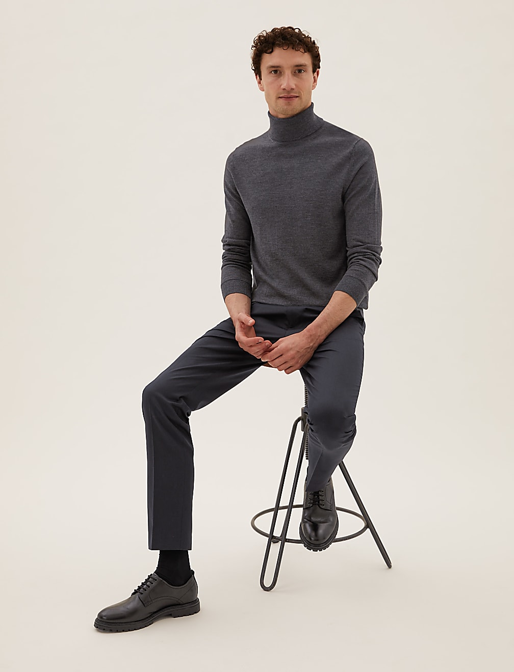 Pure Extra Fine Merino Roll Neck Jumper