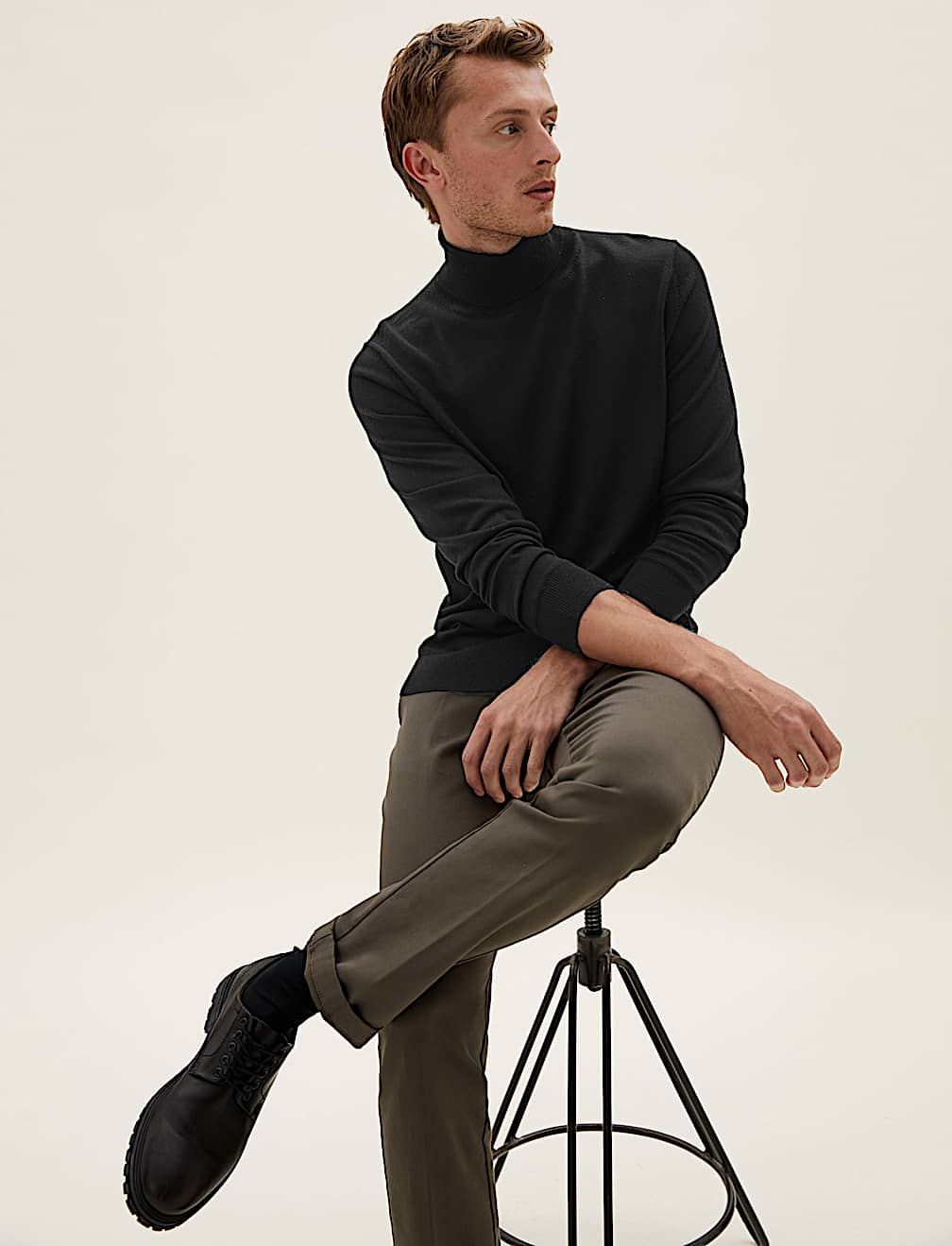Pure Extra Fine Merino Roll Neck Jumper