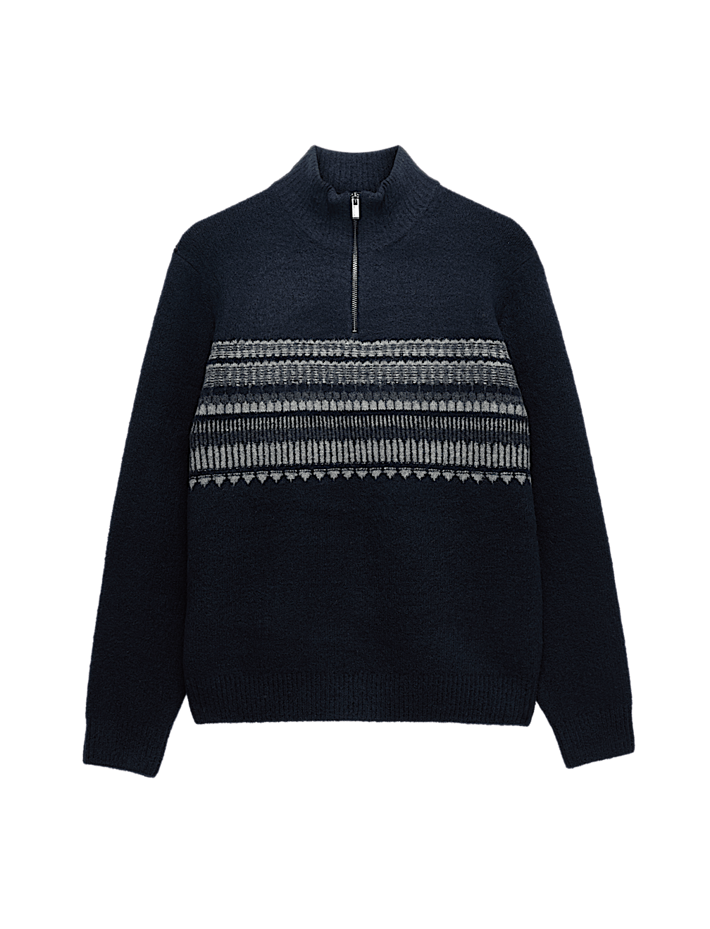 Striped Half Zip Soft Jumper