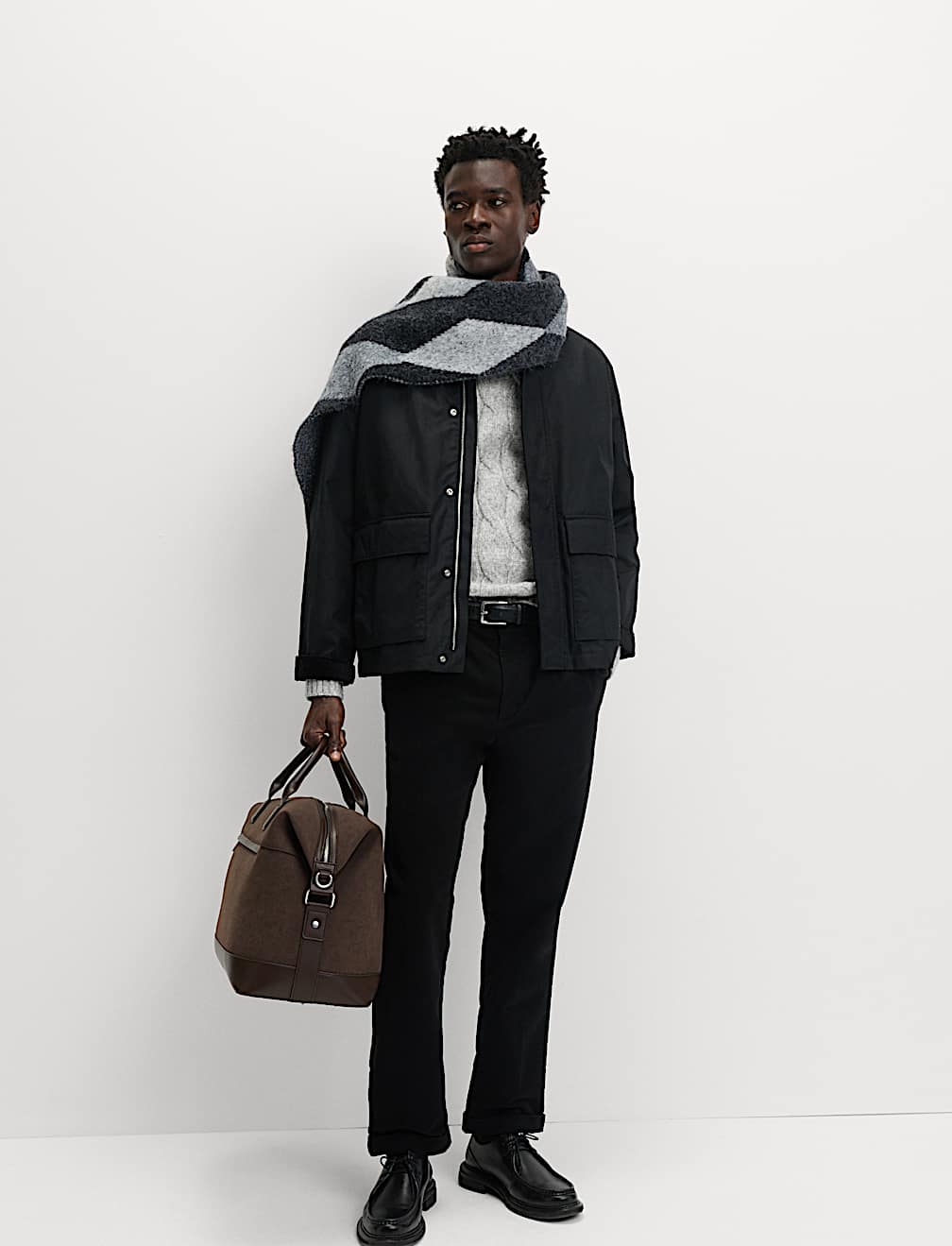 Cable Crew Neck Jumper with Wool