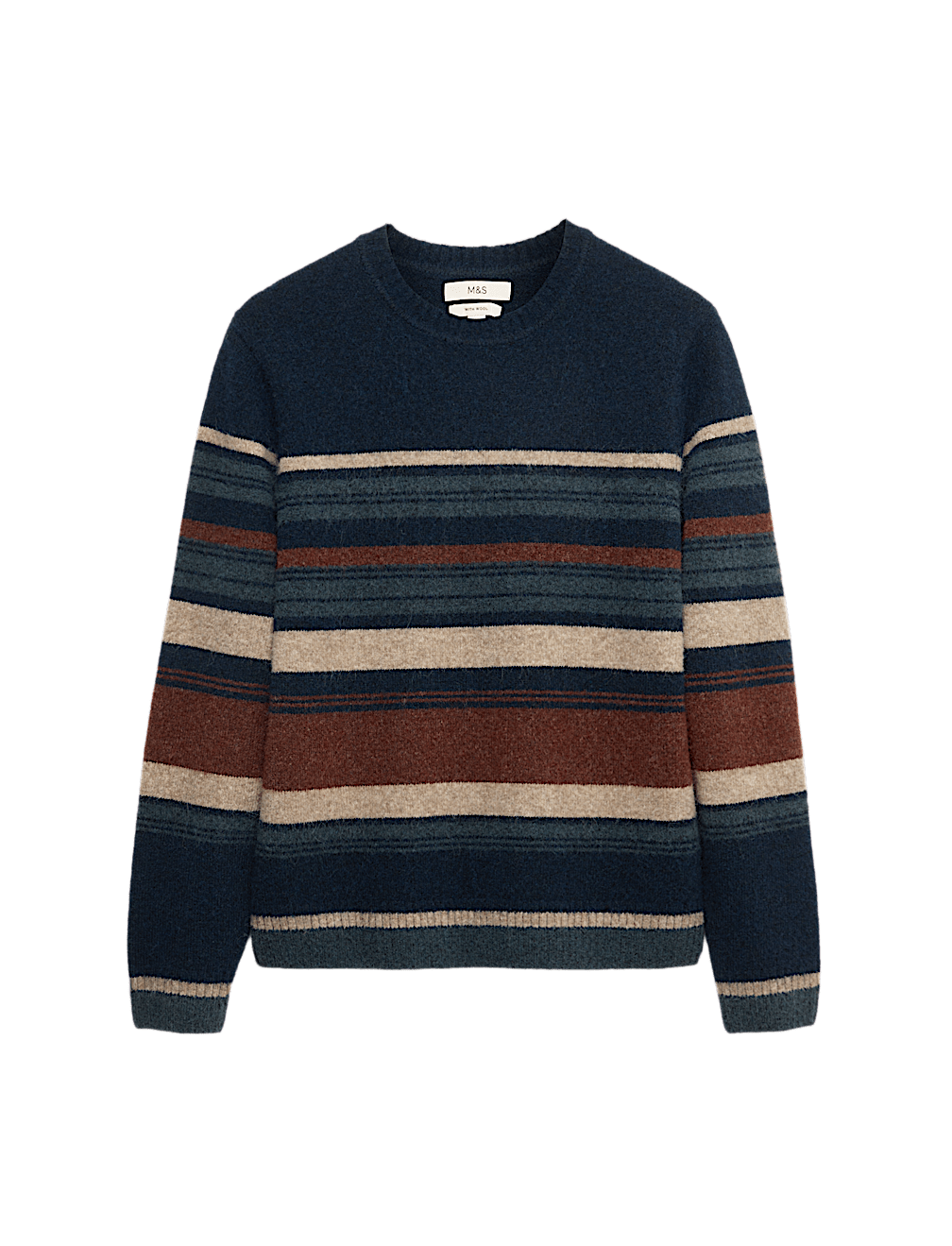 Hazy Striped Crew Neck Jumper with Wool