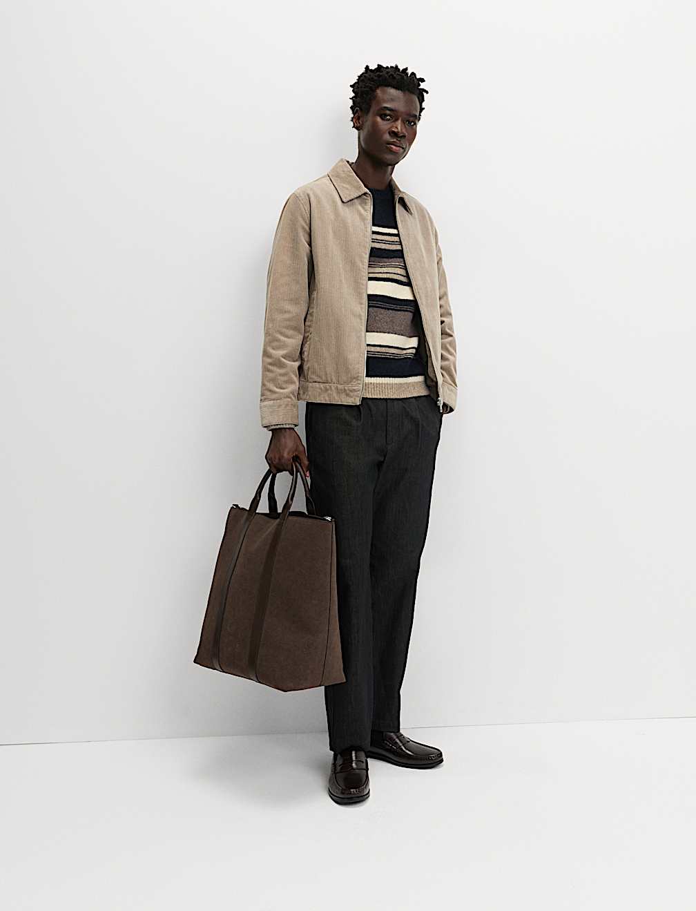 Hazy Striped Crew Neck Jumper with Wool