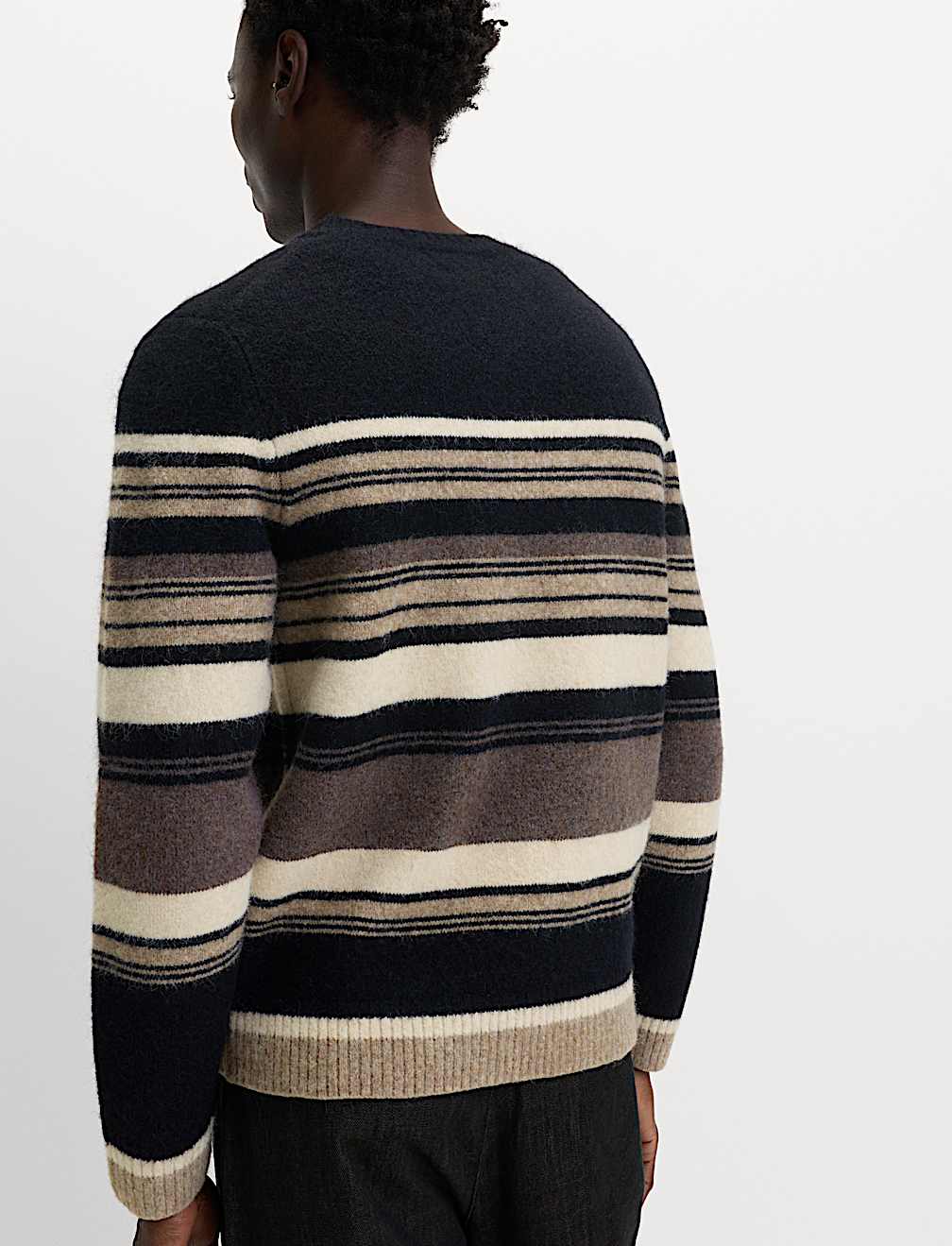 Hazy Striped Crew Neck Jumper with Wool