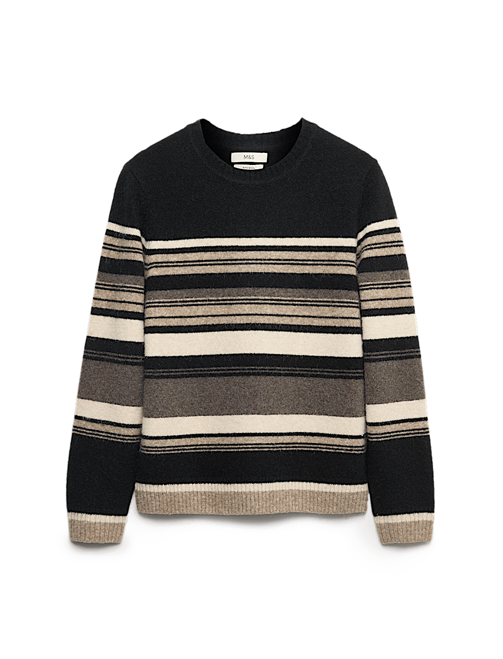 Hazy Striped Crew Neck Jumper with Wool