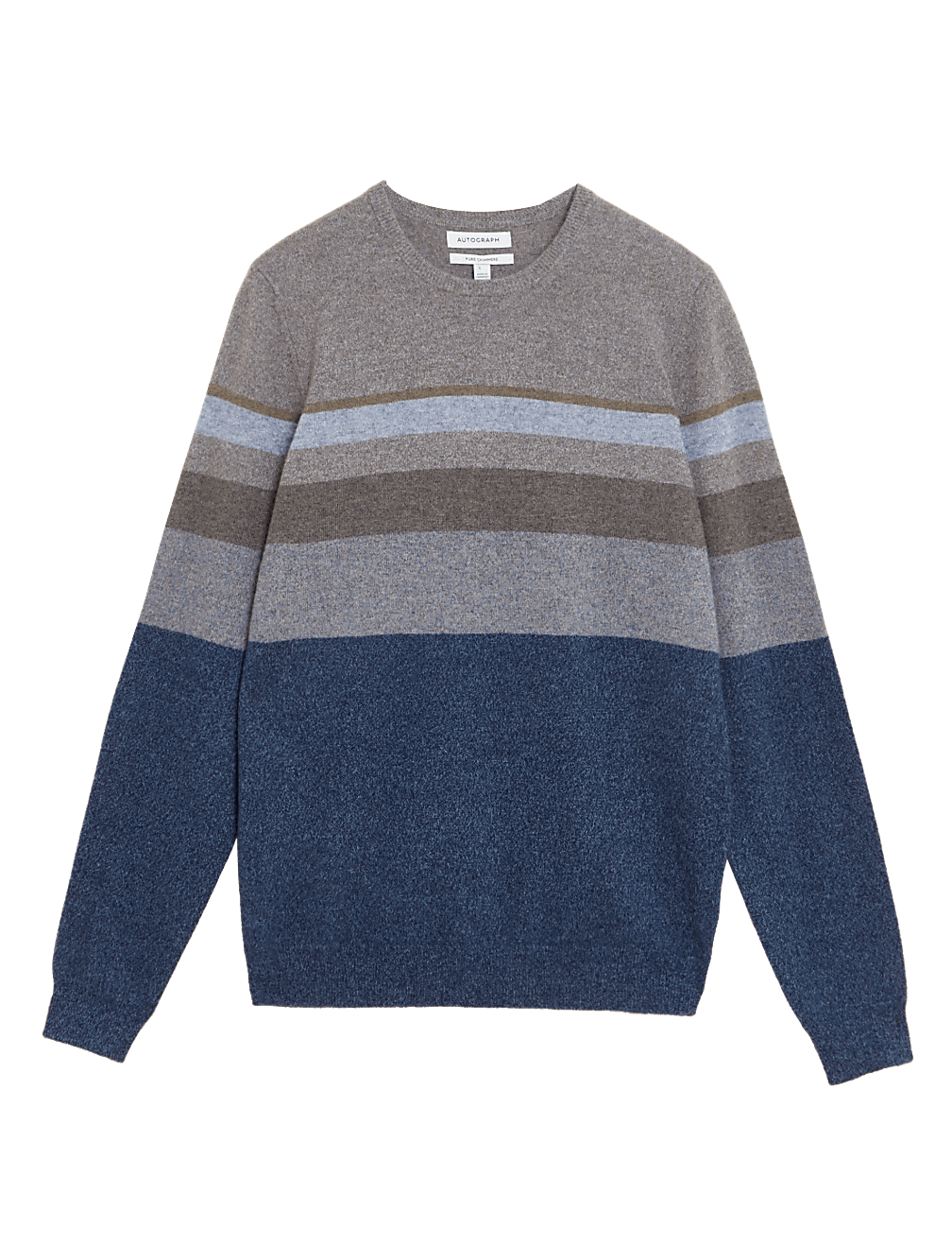 Pure Cashmere Striped Crew Neck Jumper
