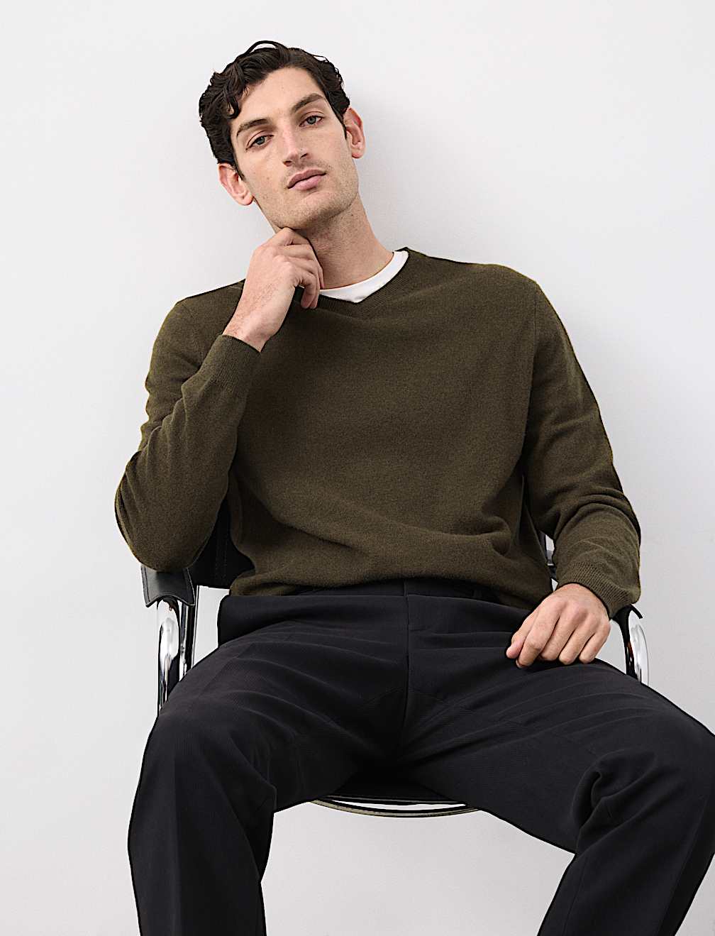 Pure Cashmere V-Neck Jumper