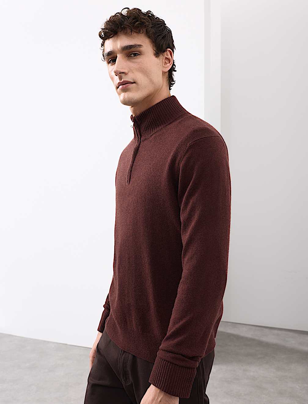 Pure Cashmere Half Zip Jumper