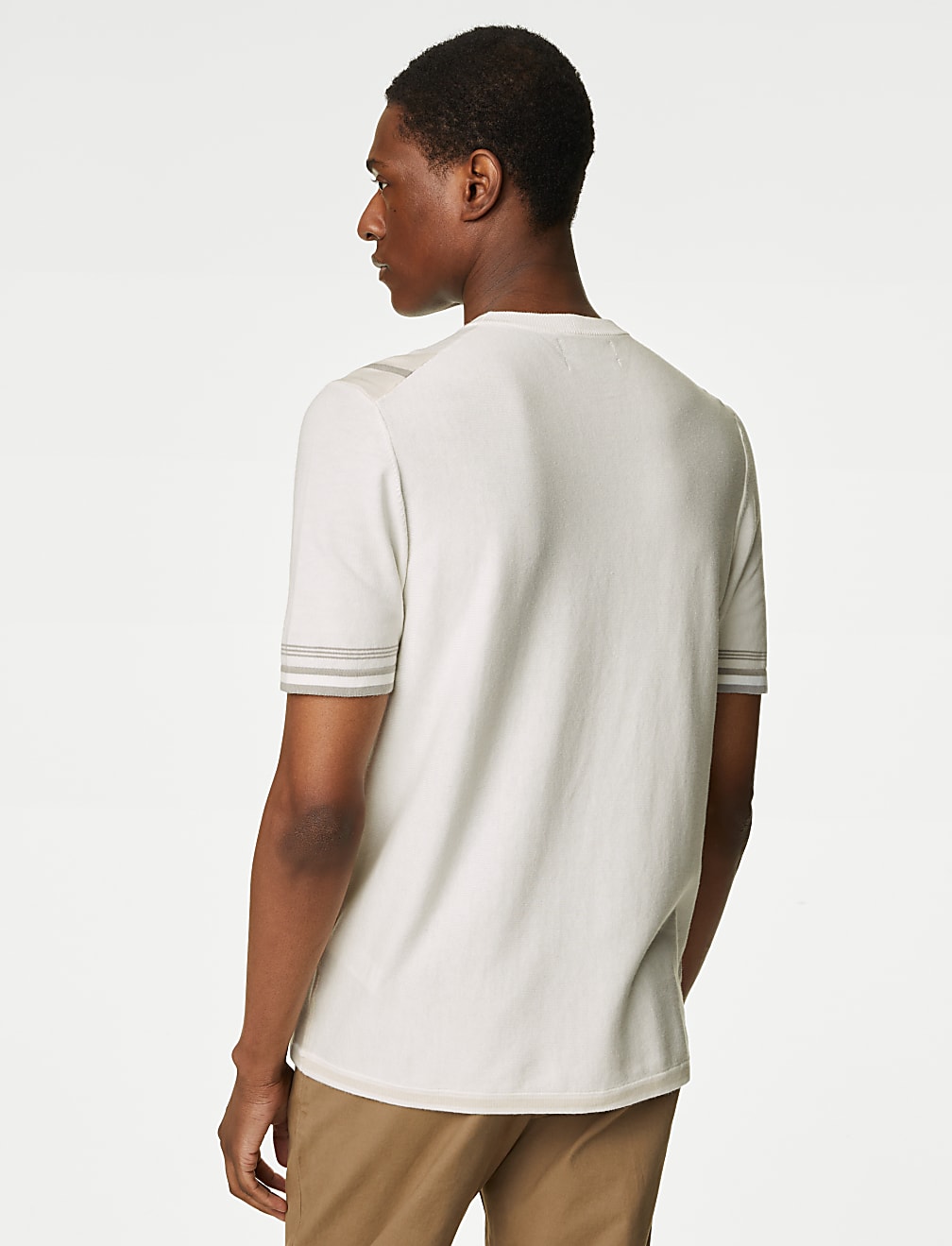 Cotton Rich Striped Knitted T-Shirt